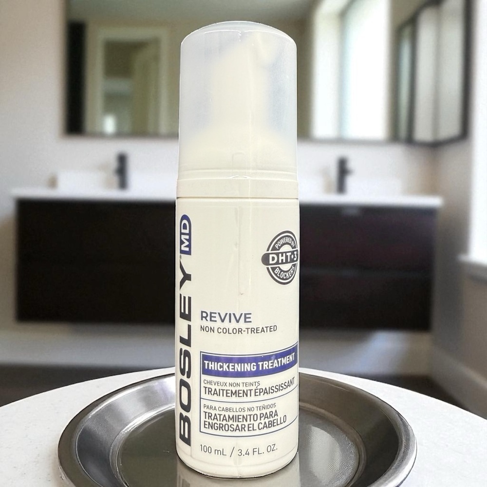 Bosley MD Revive Thickening Treatment 100mL for Thinning, Non-Color Treated Hair